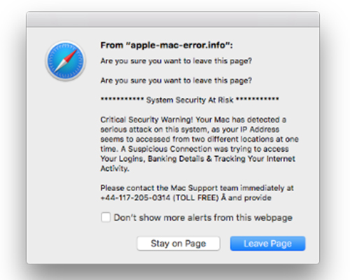 Fake anti-virus pop-up alert scams