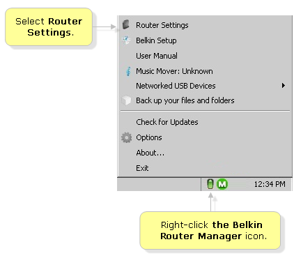 belkin router setting