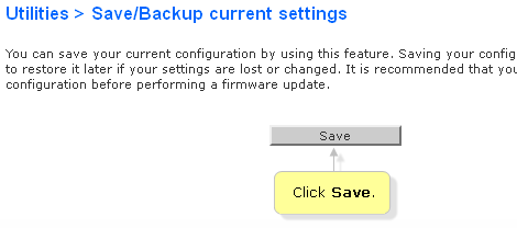 save backup current setting