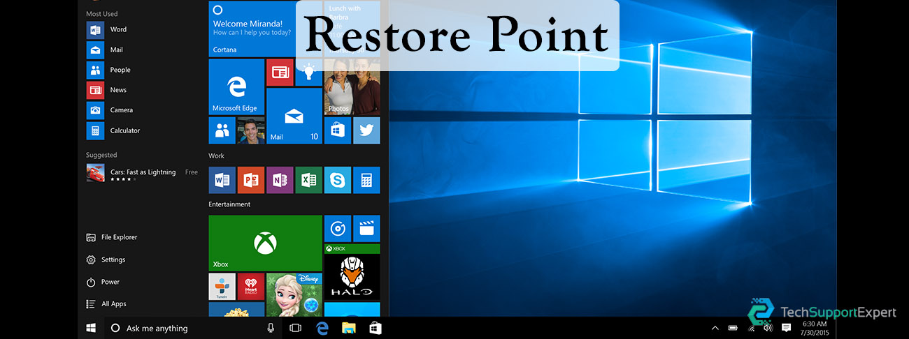 Restore your PC from a system restore point